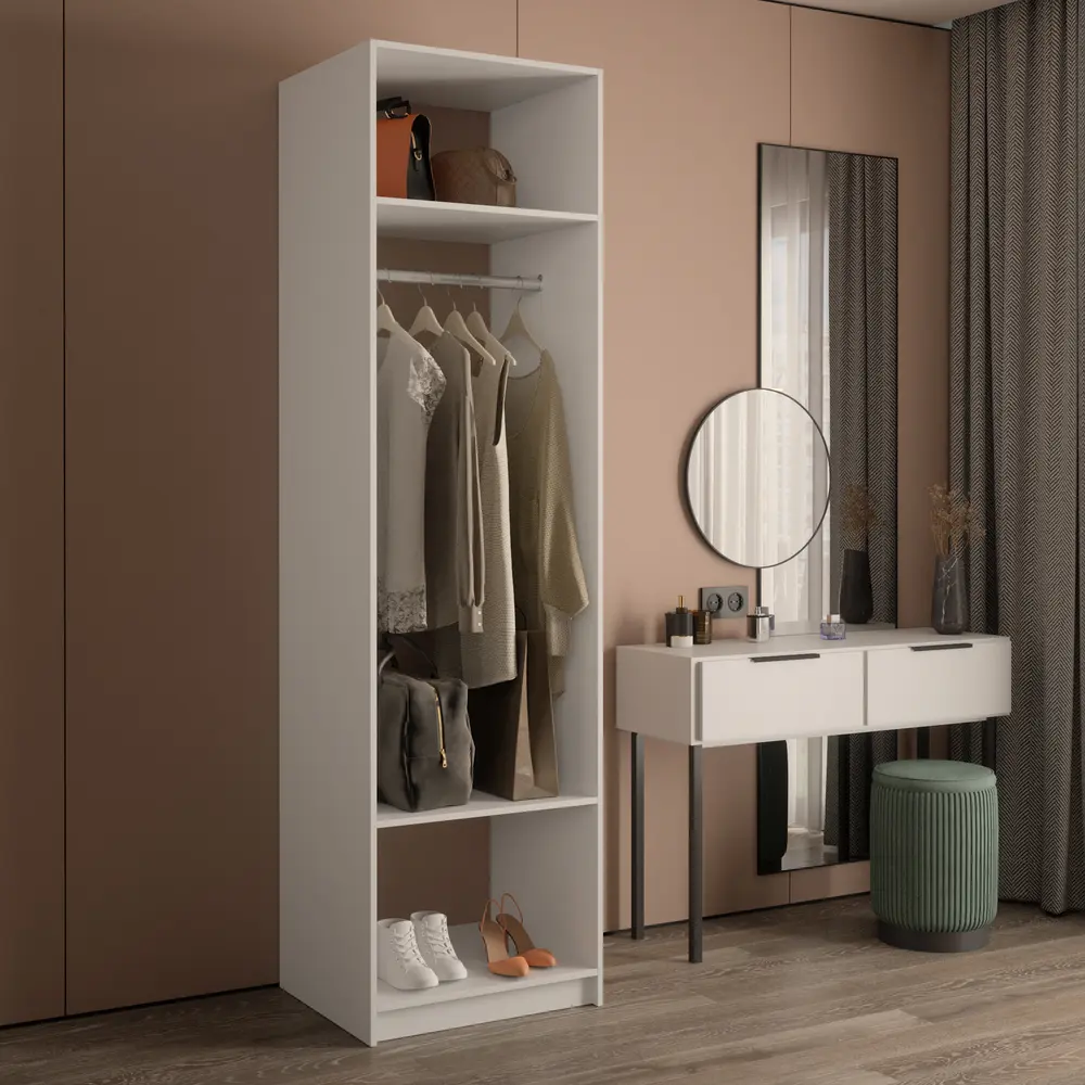 Модули гардеробной Локер (600, 800 и 1000) (Белый снег 608х2200х507 Модуль гардеробной Локер (базовая компоновка))