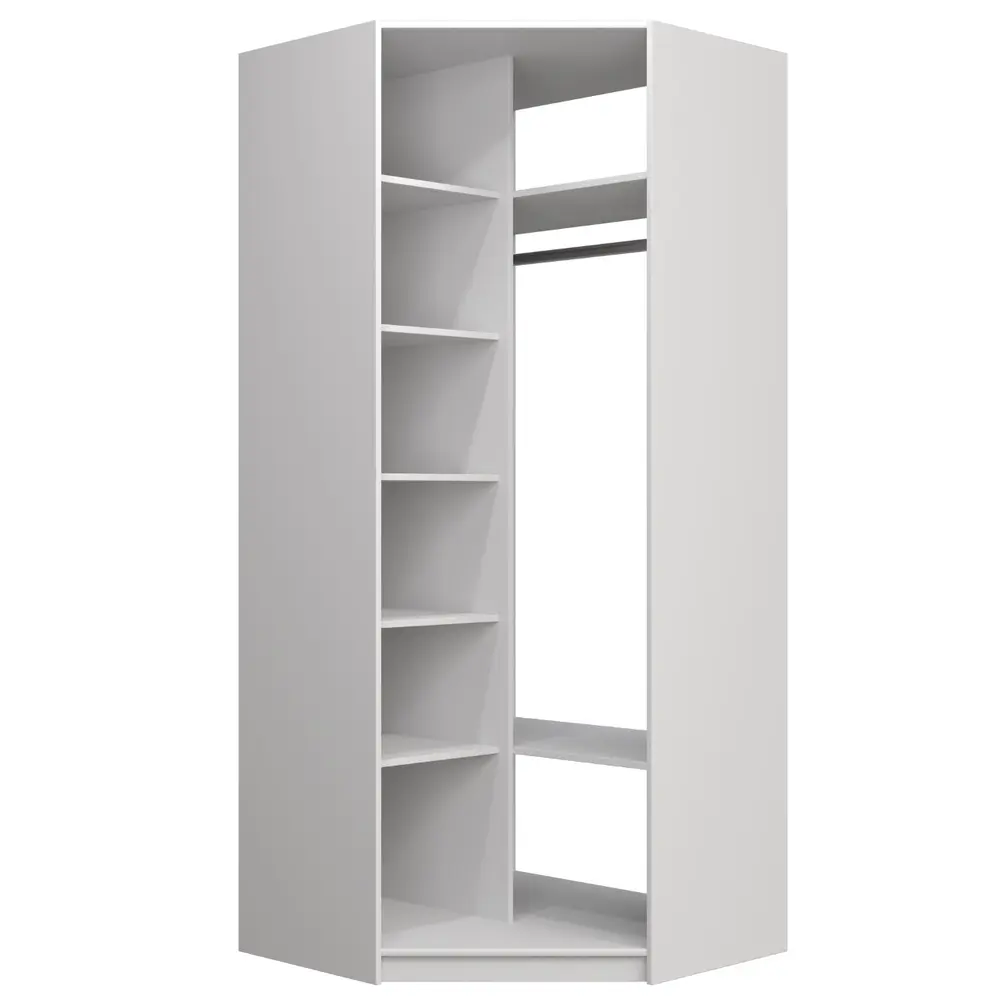 Угловые модули гардеробной Локер (Белый снег 952х2200х952 Модуль гардеробной Локер угловой)